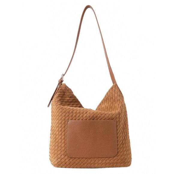 NEW HAUTE SHORE women's sandy woven shoulder bag in saddle - Picture 4 of 5